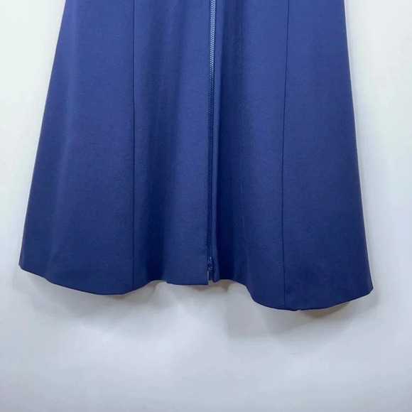 Lafayette 148 Blue Full Zip Dress Fit And Flare Short Sleeve Office Size 0 - Picture 4 of 9